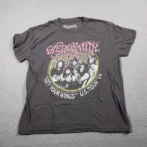 Aerosmith Shirt Mens Large Get Your Wings US Tour 1974 Band‎ Tee Classic Rock